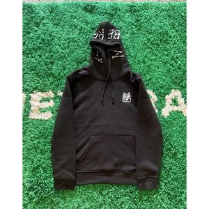 Members Only Black Skeleton Snake Hoodie Mens Size Large Graphic Print